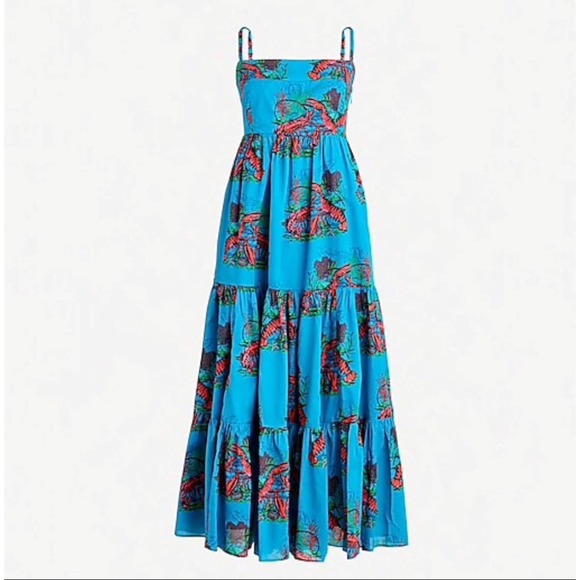 J. Crew Dresses & Skirts - NEW J.CREW Tiered Maxi Dress Lobster Print Size 4